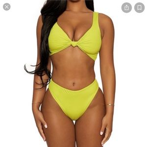 Naked Wardrobe Green Bikini Two Piece